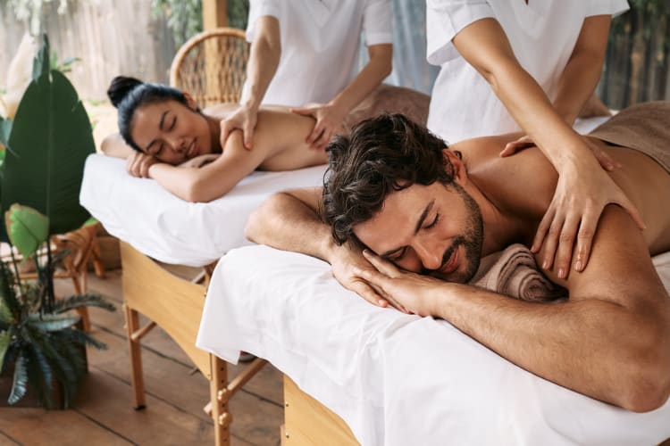 A couple having a massage