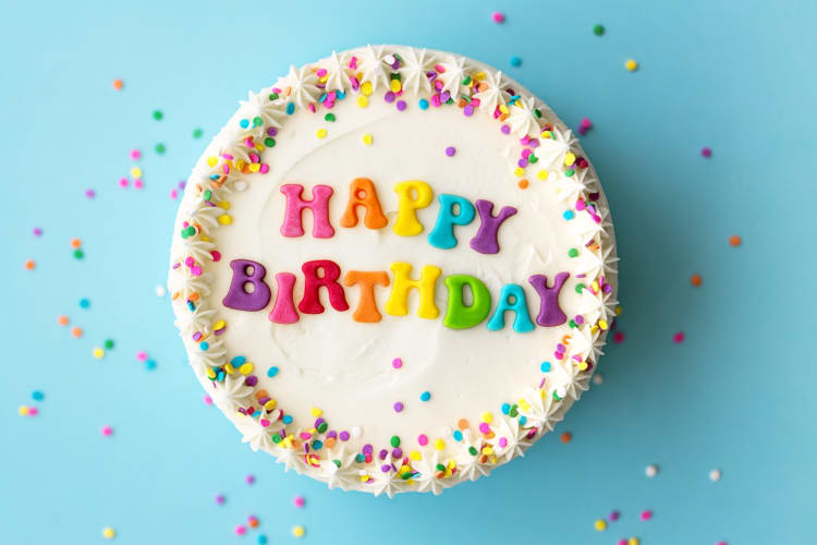 A birthday cake with sprinkles