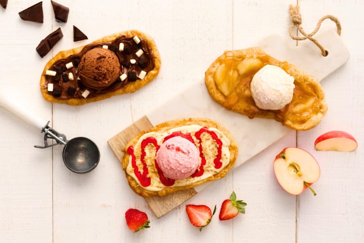 Beaver tail desserts with ice cream