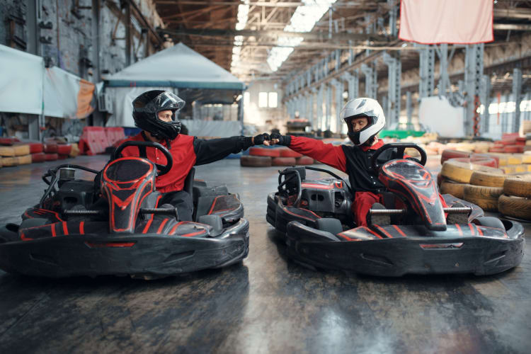 Going indoor karting is a fun birthday idea in Vancouver for kids and adults