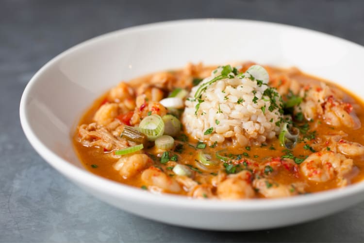 A bowl of crawfish étouffée