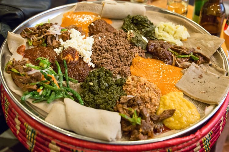 Ethiopian meat and stew dish