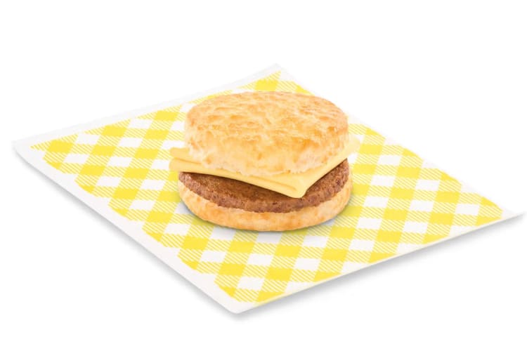 A sausage and egg biscuit from Bojangles.