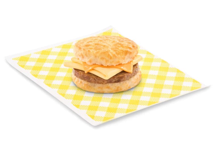 The sausage, egg and cheese biscuit is a classic choice from the Bojangles breakfast menu.