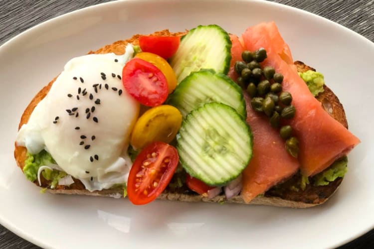 Salmon and avocado toast