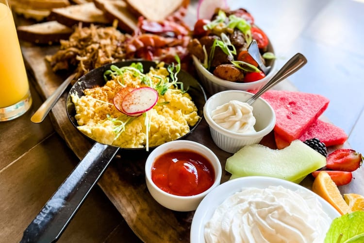 A breakfast charcuterie board