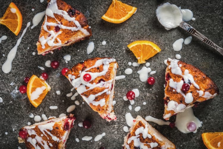 Cranberry orange scones are a tasty breakfast food idea
