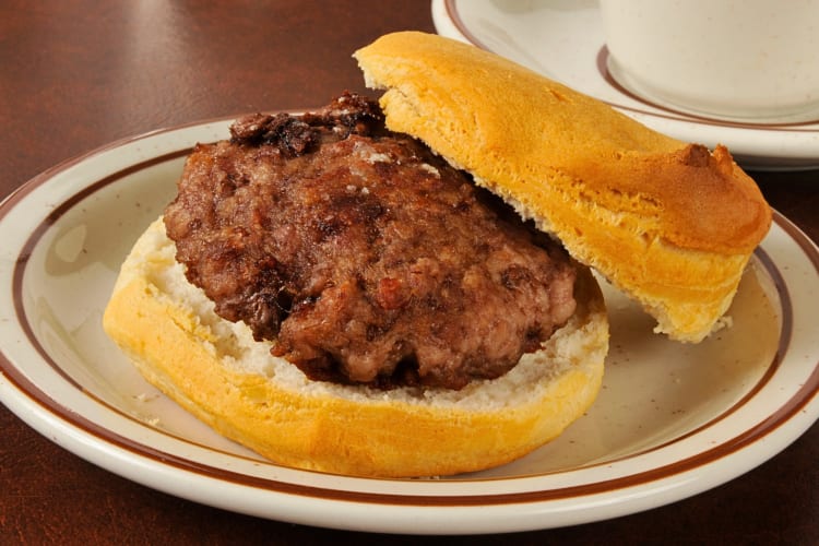 Sausage biscuit, one of the Whataburger breakfast menu items