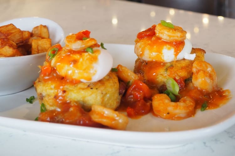 Creole shrimp eggs Benedict.