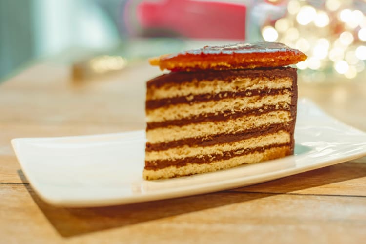 Dobos torte is a must-try sweet Budapest food