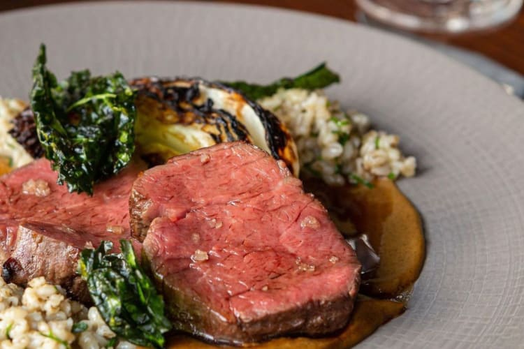 Beef cooked to perfection.