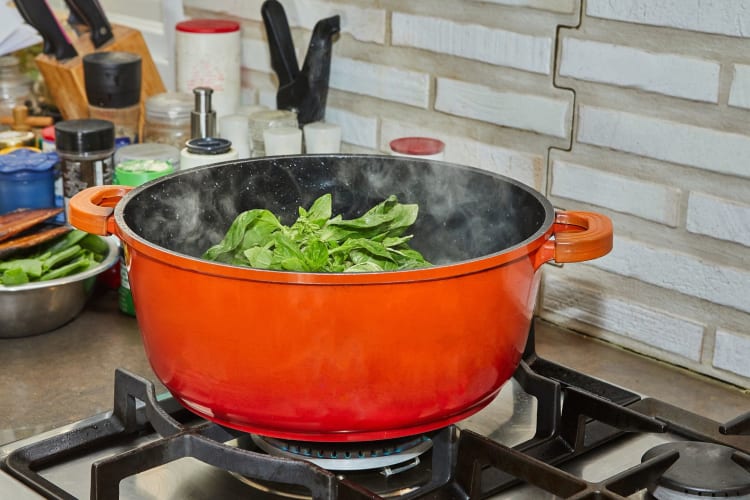 Blanching is a popular way of preparing basil for freezing.