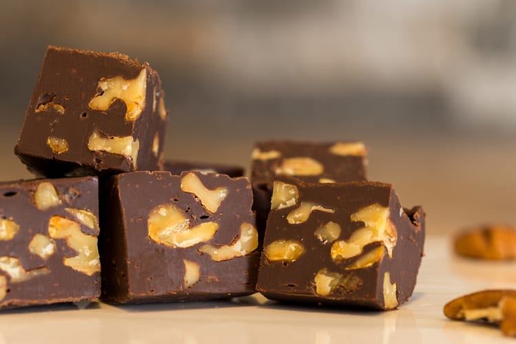 Chocolate fudge with nuts