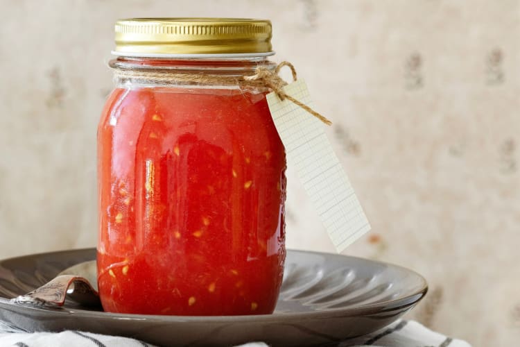 A mason jar with salsa