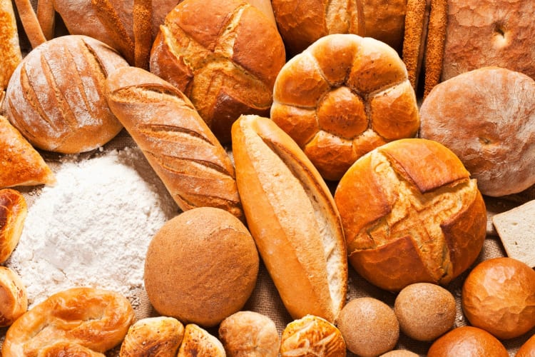 Lots of different kinds of bread.
