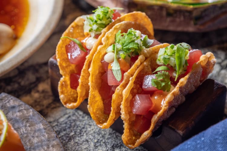 Tuna tostadas from one of the best Canberra restaurants.