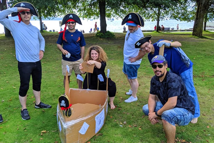 A cardboard boat building challenge is an excellent task for team building