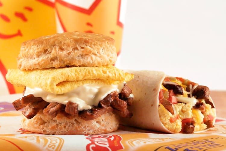 The Carl's Jr. breakfast menu is only available in the morning