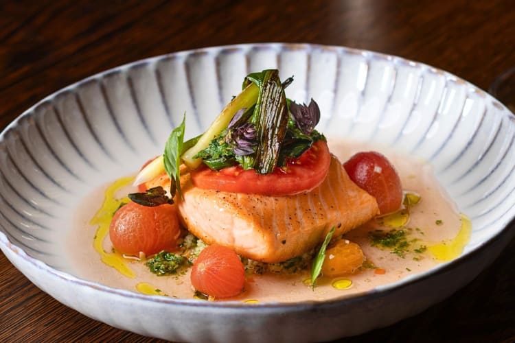 Faroe Island salmon meal from Cathédrale Las Vegas