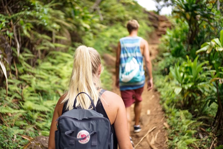 A couple hiking 