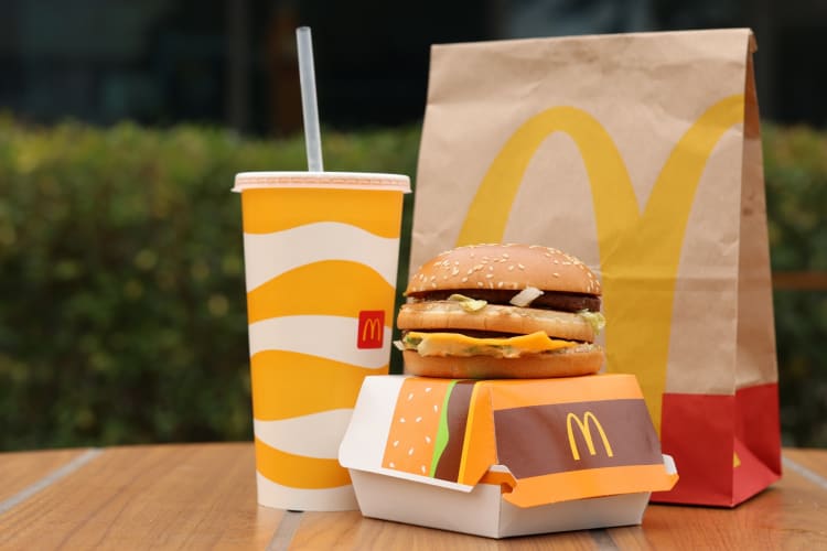 A McDonald's meal with a burger and a drink