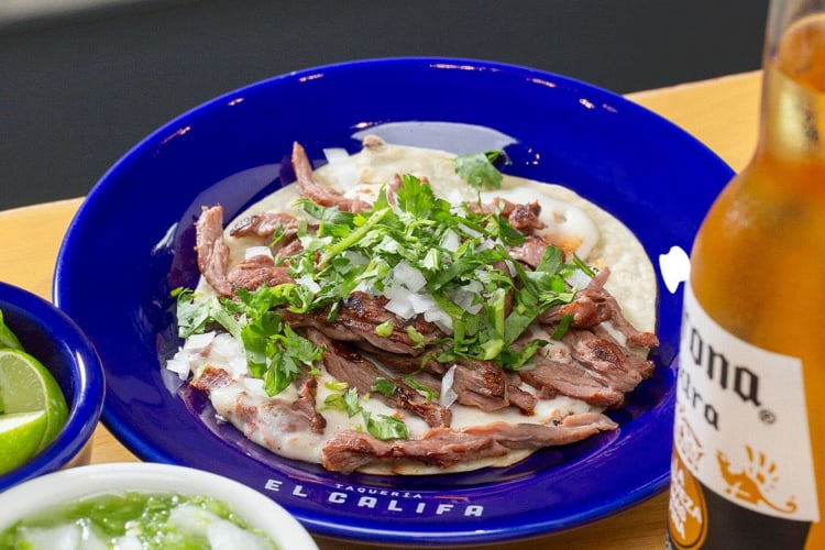 A taco from a highly rated Mexican restaurant.