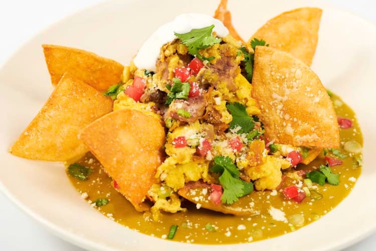 Green Chilaquiles are one of the best Cheesecake Factory breakfast menu options