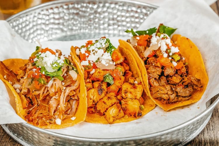 Three soft-shell nachos from Chevys Fresh Mex