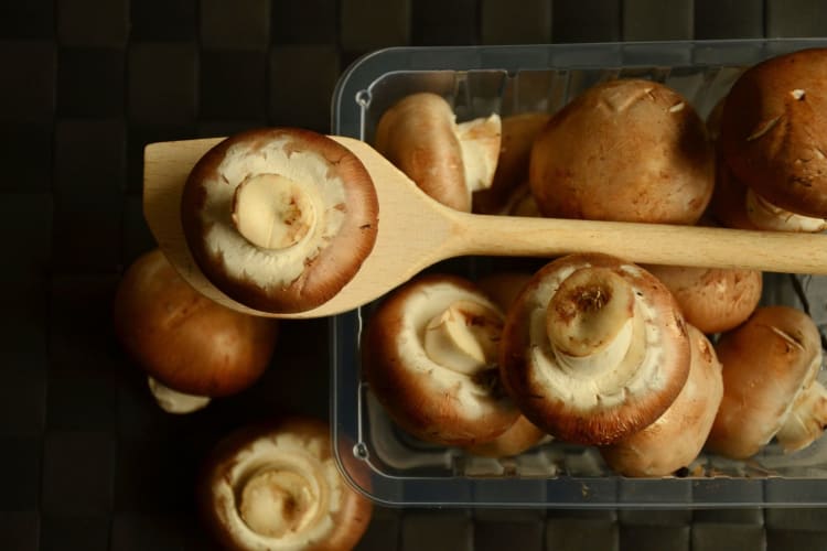 Mushrooms ready to be turned into mushroom broth
