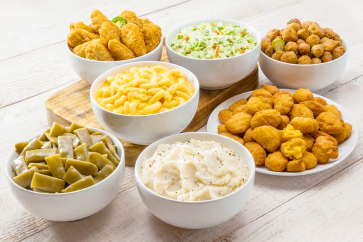 A selection of side dishes from Chicken Express