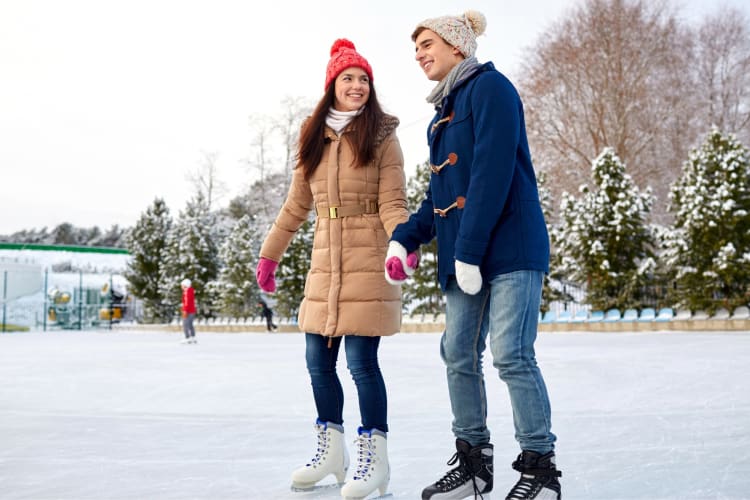 Ice skating is a cute Christmas date idea
