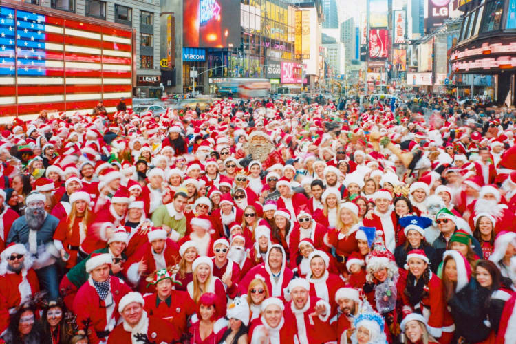 Attending SantaCon is one of the memorable Christmas things to do in NYC