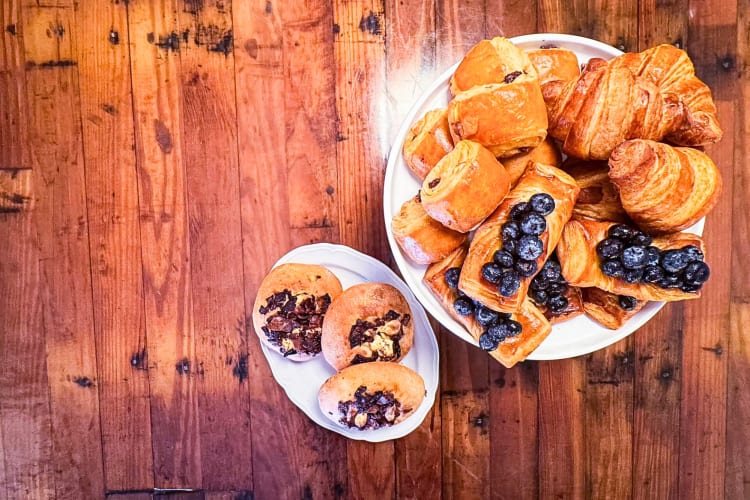 Aerial view of croissants from Common Restaurant