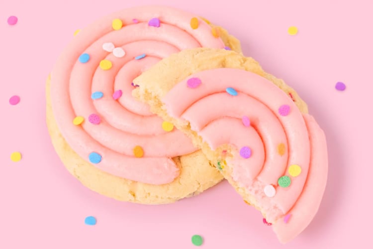 Confetti Cake is one of the fun Crumbl Cookie flavors