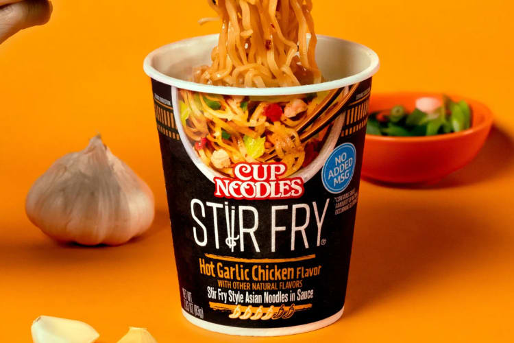 A unique Cup Noodle flavor is Hot Garlic Chicken