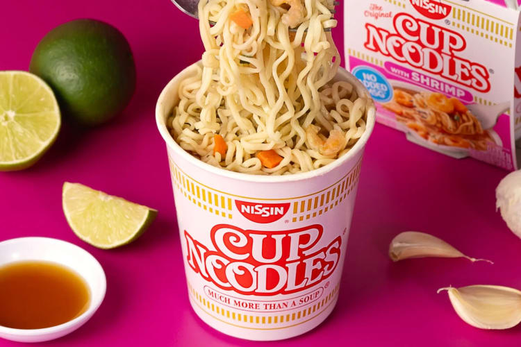 Shrimp is one of many seafood Cup Noodle flavors
