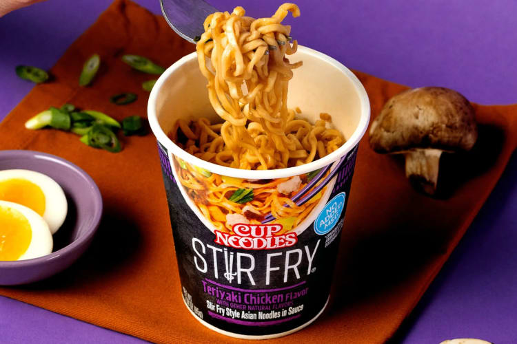 A Stir-Fry Teriyaki Chicken Cup Noodle