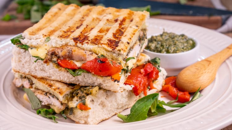 this easy chicken pesto sandwich is loaded with flavor