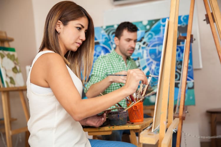 Trying a painting class is one of the creative date ideas in Tucson