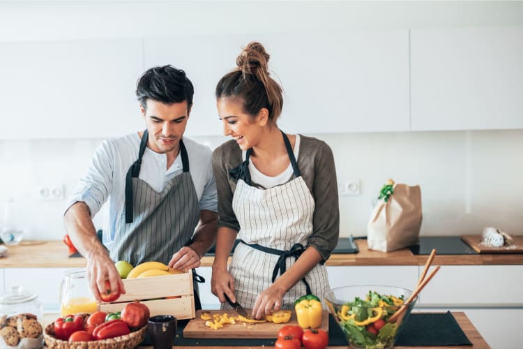 Learn to cook restaurant-quality food together in your own kitchen.