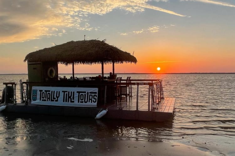 The floating tiki bar experience is an very original date idea in Tampa