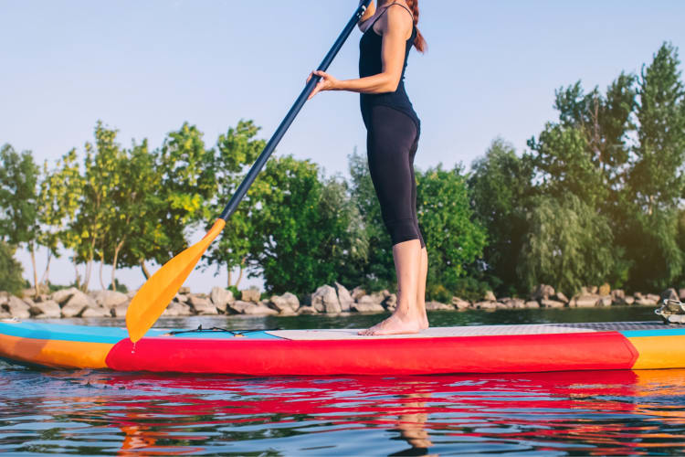 Woman on a paddle board