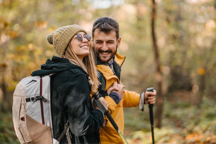 Hiking at a local park is a relaxed date idea in Kansas City