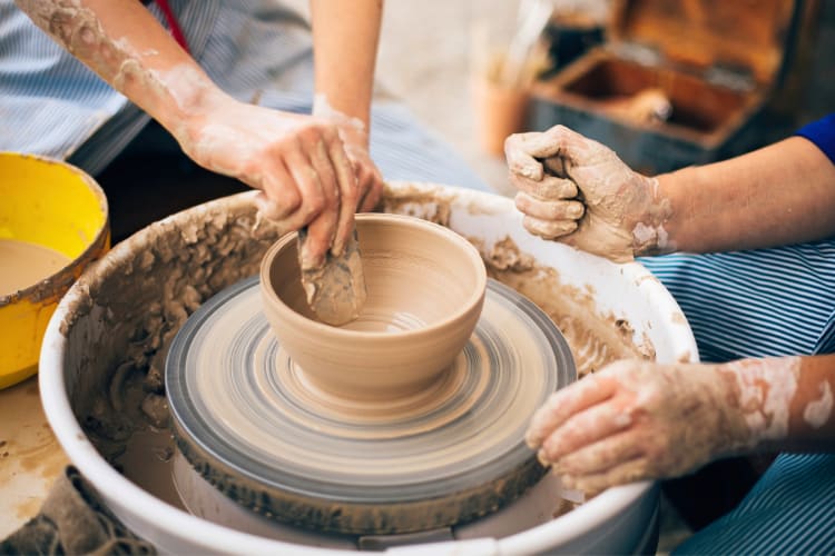 A pottery class is one of the fun date ideas in Kansas City