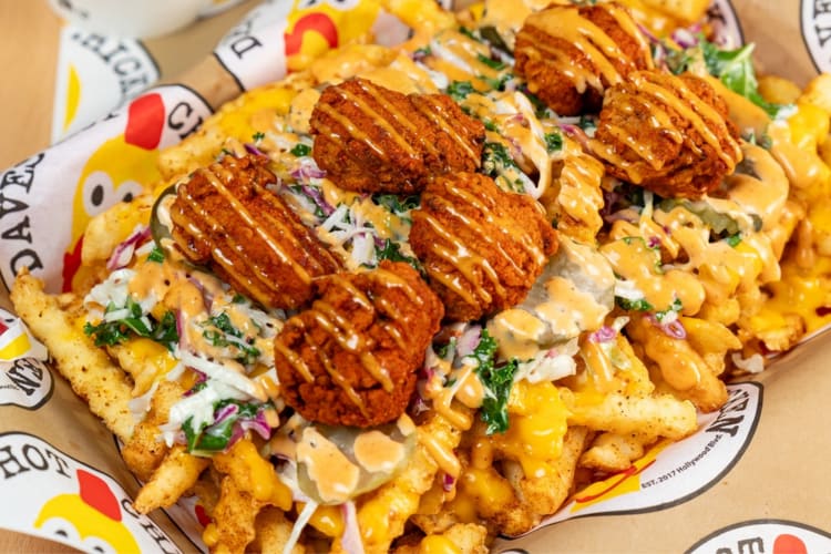 Loaded Fries are a popular Dave's Hot Chicken secret menu item