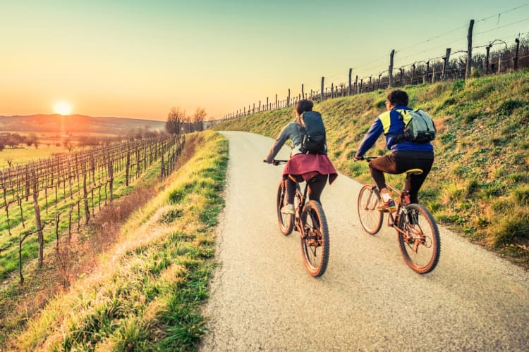 Biking at sunset is one of the top summer Des Moines date ideas