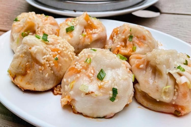 Soup dumplings from Dim Sum Garden, a family-friendly restaurant in Philadelphia
