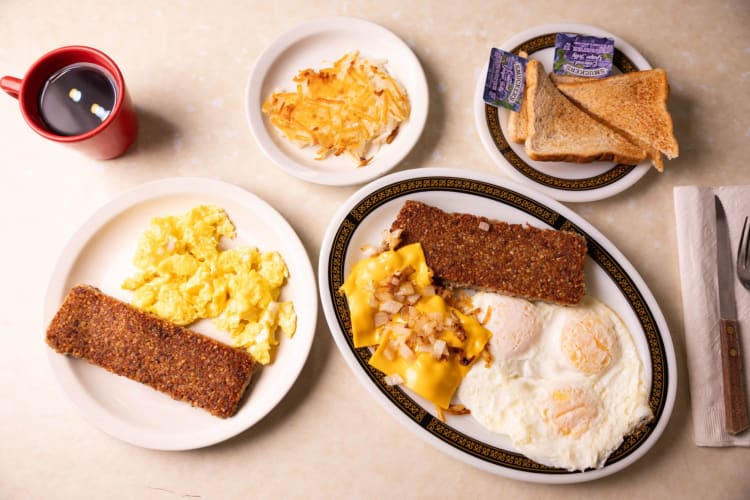 A spread of delicious breakfast foods at Cincinnati diner, Pepper Pod.