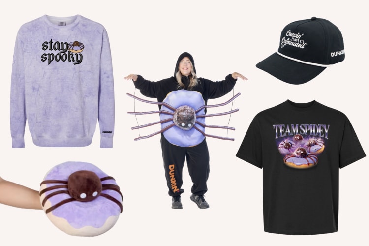 A selection of merchandise from the Dunkin' Donuts Halloween menu