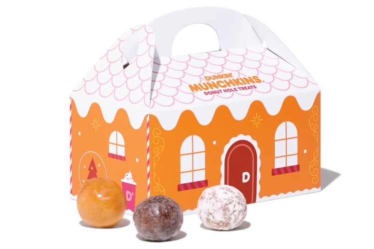 The Dunkin' holiday menu items come in festive packaging